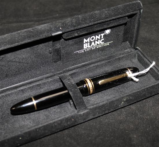 A Montblanc Meisterstuck 149 fountain pen, with 14K gold nib 4180, in Montblanc case (no papers)